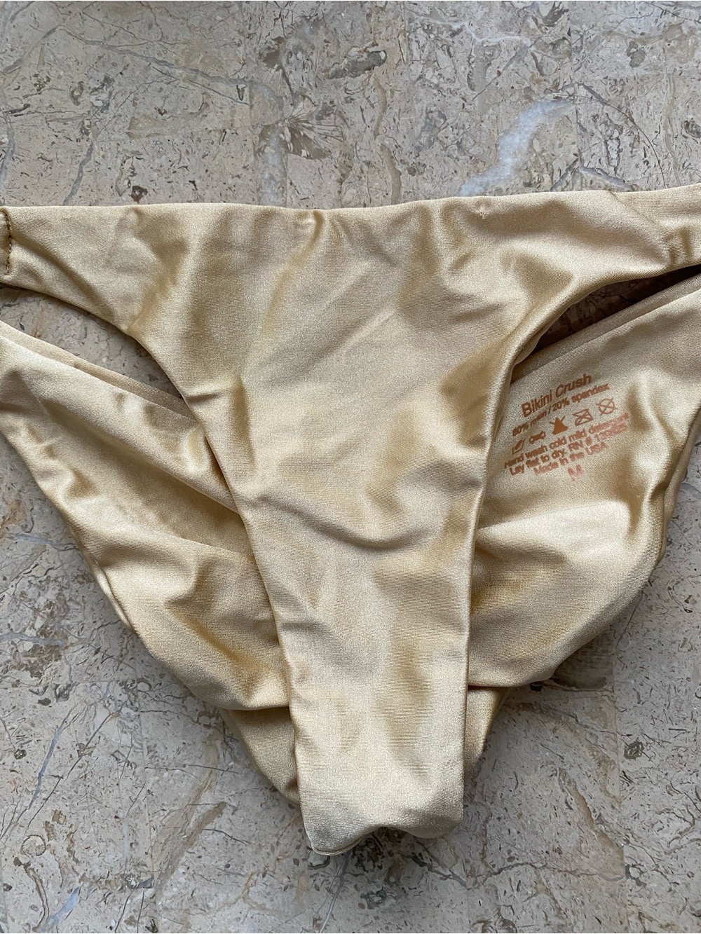 Swimwear Bikini Crush Gold Color Nylon/Spandex Made in USA New Size S/M